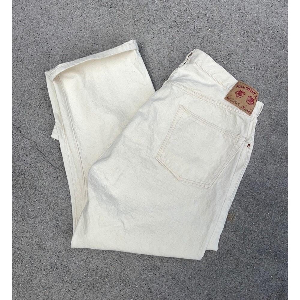 Full Count & Co 0105EC Ecru Selvedge Jeans 38x34 Wide Straight Made Japan Rare